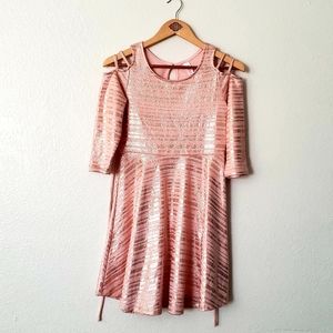 Justice Girls Pink Shine Cold Shoulder Dress 14